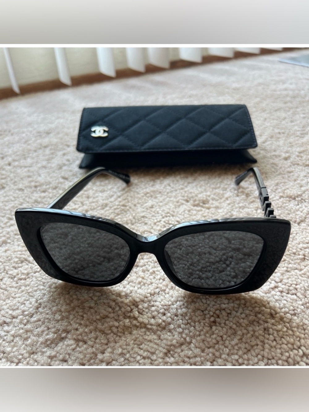 CHANEL Cat-Eye Black Sunglasses